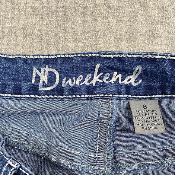 ND Weekend Womens Embroidered Distresse Straight Leg Denim Jeans Size 8 - Picture 12 of 14